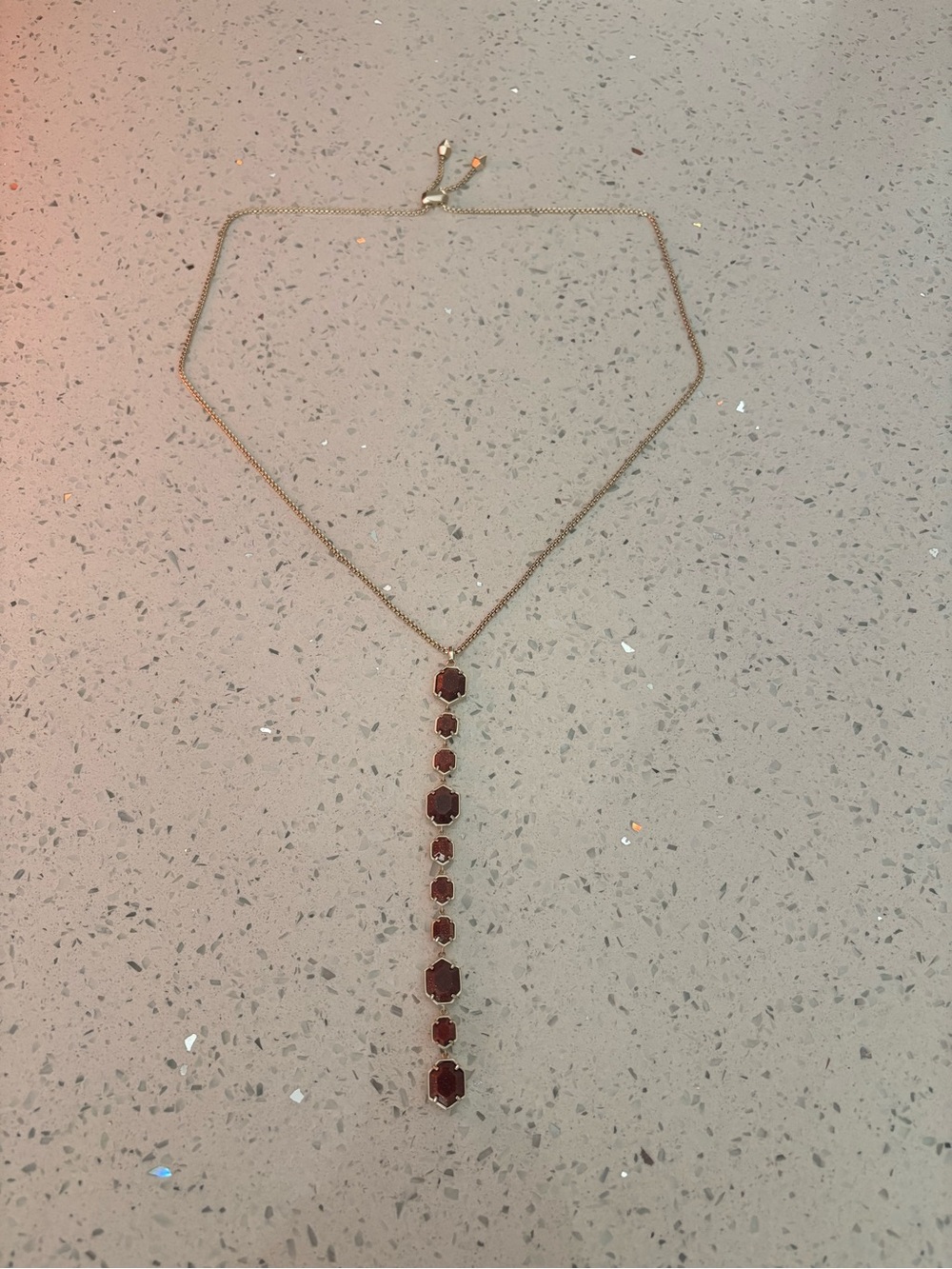 Custom Kendra Scott Lariat Necklace with Goldstones Gems